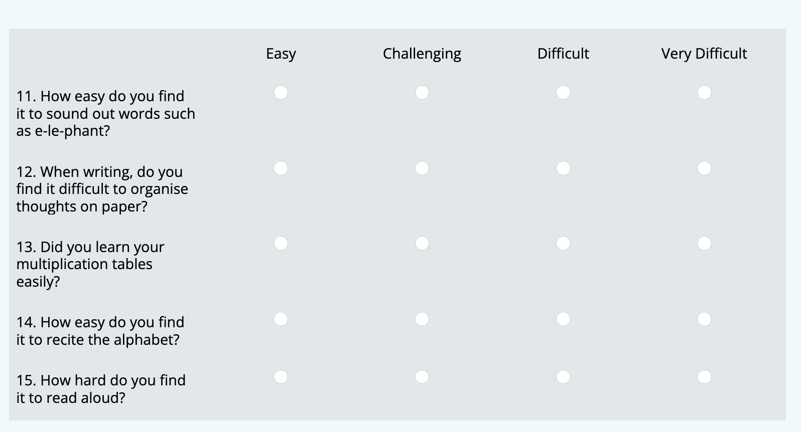 Dyslexia Test |Very simple Dyslexia Test for Adults